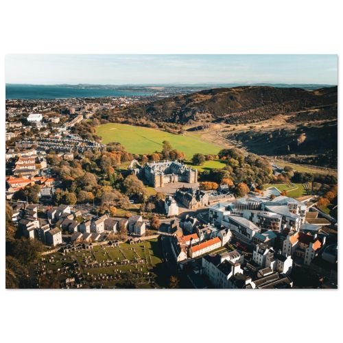 Holyrood Palace from Calton Hill | Royal Residence Edinburgh Scotland Panoramic View | Cityscape Photography | Premium Matte Paper Poster