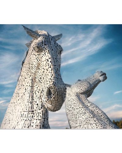 The Kelpies Falkirk | Close-Up Detail of the Monumental Steel Heads | Architectural Photography | Premium Matte Paper Poster