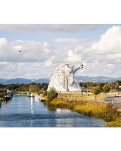 The Kelpies Falkirk | Giant Equine Sculptures at Helix Park | Modern Land Art | Premium Matte Paper Poster