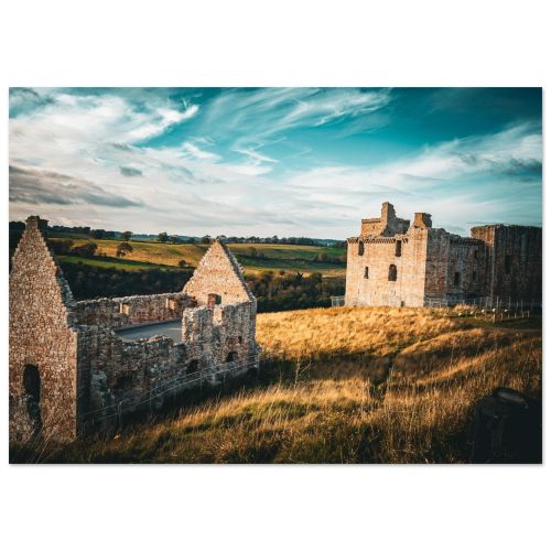 Crichton Castle | Medieval Scottish Ruins in the Countryside | Historical Landscape | Premium Matte Paper Poster