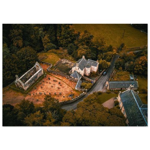 Temple Village | Historic First Headquarters of the Knights Templar in Scotland | Historical Art | Premium Matte Paper Poster