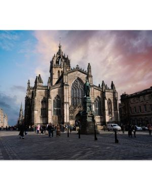 St Giles’ Cathedral Crown Steeple | Historic Royal Mile Church Edinburgh Scotland | Gothic Architecture Photography | Premium Matte Paper Poster