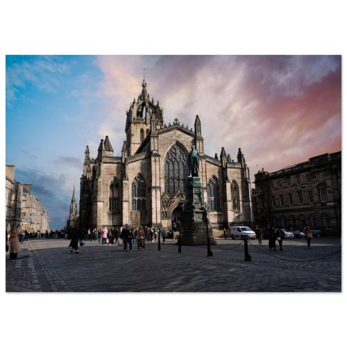 St Giles’ Cathedral Crown Steeple | Historic Royal Mile Church Edinburgh Scotland | Gothic Architecture Photography | Premium Matte Paper Poster