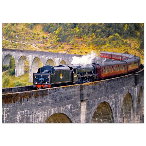 Flying Scotsman on Glenfinnan Viaduct | Historic Steam Locomotive Scottish Highlands | Railway Heritage Photography | Premium Matte Paper Poster
