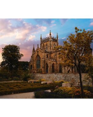 Dunfermline Abbey at Sunset | Historic Medieval Abbey Fife Scotland | Gothic Architecture Photography | Premium Matte Paper Poster