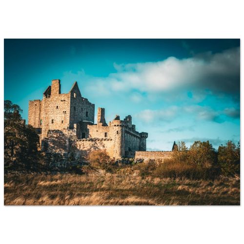Craigmillar Castle Ruins at Golden Hour | Medieval Fortress Edinburgh Scotland | Historic Architecture Photography | Premium Matte Paper Poster