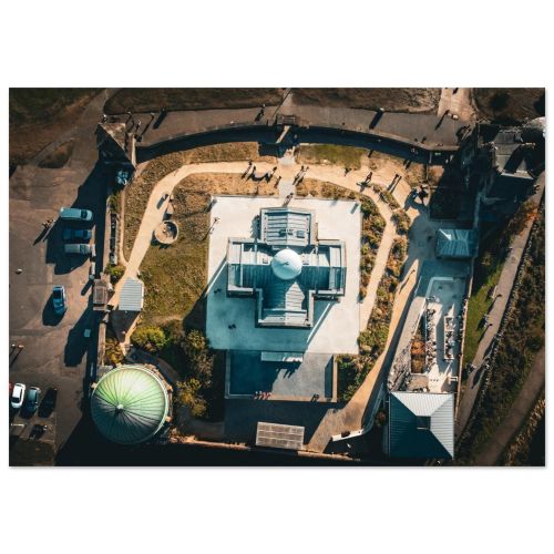 Royal Observatory Overlook | Calton Hill Aerial View & Dugald Stewart Monument | Drone Photography | Premium Matte Paper Poster