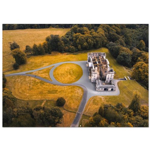 Penicuik Estate Overview | Aerial View of Woodland Paths & Countryside | Drone Photography | Premium Matte Paper Poster