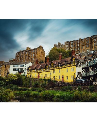 Dean Village Edinburgh Photo Print | Water of Leith Scotland Moody Wall Art | Premium Matte Paper Poster