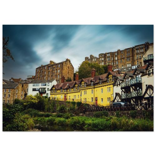 Dean Village Edinburgh Photo Print | Water of Leith Scotland Moody Wall Art | Premium Matte Paper Poster
