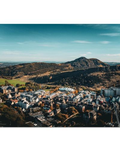 Arthur’s Seat Summit Ascent | The Royal Mile & Edinburgh Old Town Panorama | Landscape Photography | Premium Matte Paper Poster