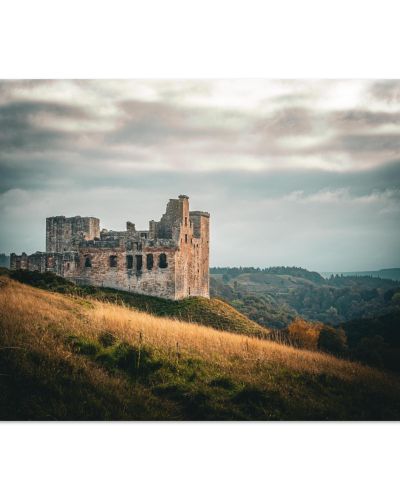 Crichton Castle | Medieval Ruins in Autumn Colors | Landscape Photography | Premium Matte Paper Poster