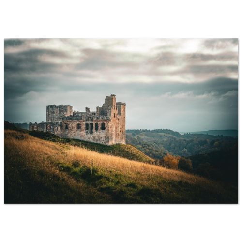 Crichton Castle | Medieval Ruins in Autumn Colors | Landscape Photography | Premium Matte Paper Poster