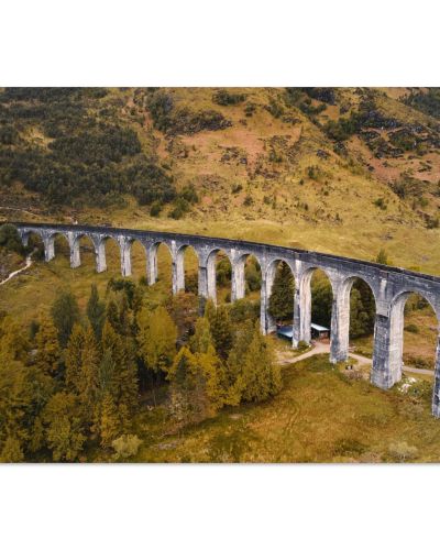 Glenfinnan Viaduct Majesty | Aerial View of the Jacobite Steam Train in the Highlands | Drone Landscape | Premium Matte Paper Poster