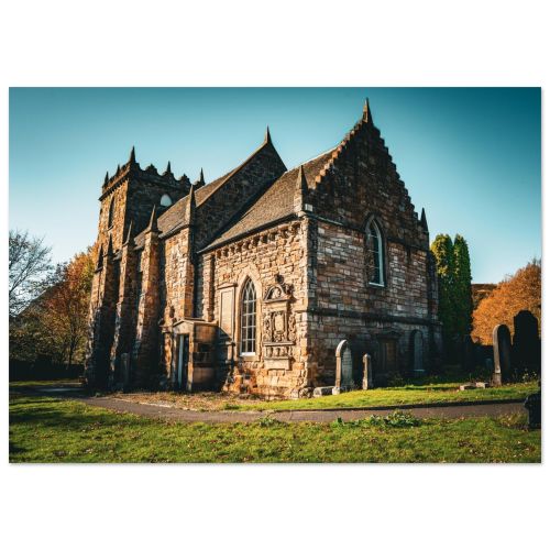 Duddingston Kirk Historic Church | 12th Century Norman Architecture Edinburgh Scotland | Heritage Photography | Premium Matte Paper Poster