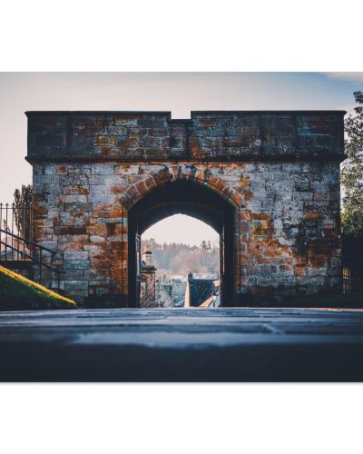 Linlithgow Palace Gate | Sunrise Light on the Historic Entrance | Landscape Photography | Premium Matte Paper Poster