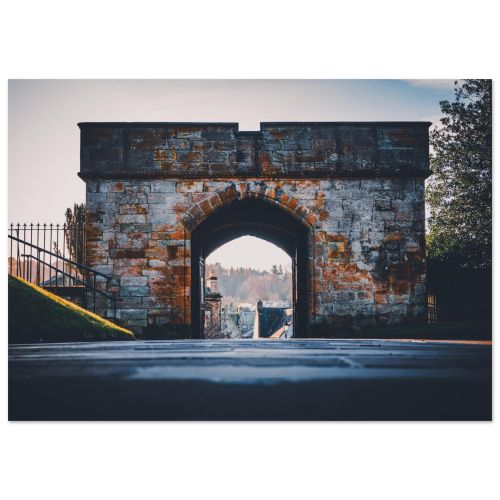Linlithgow Palace Gate | Sunrise Light on the Historic Entrance | Landscape Photography | Premium Matte Paper Poster