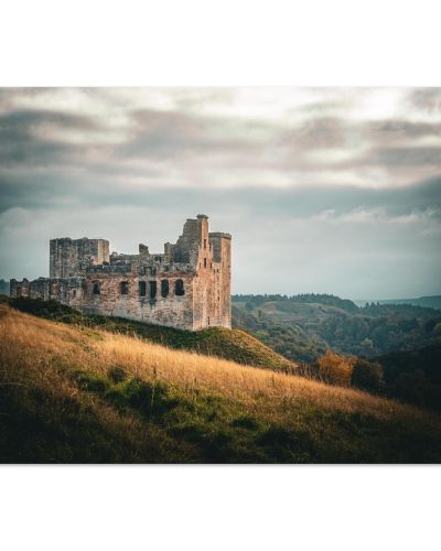 Crichton Castle | Medieval Ruins in Autumn Colors | Landscape Photography | Premium Matte Paper Poster