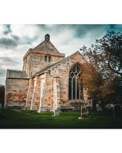 Crichton Collegiate Church | Medieval Ruins in Autumn Colors | Historical Landscape | Premium Matte Paper Poster