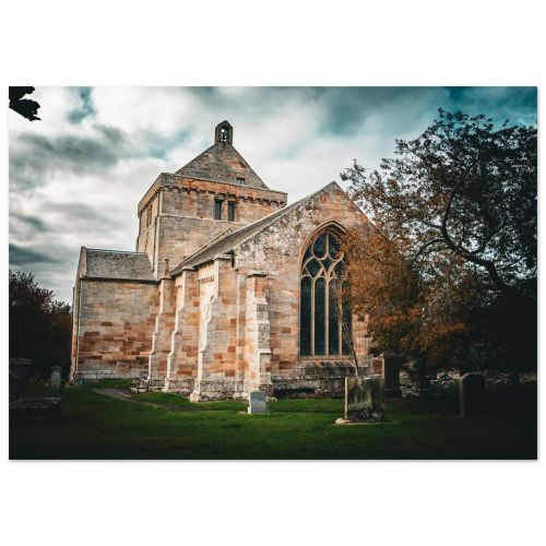 Crichton Collegiate Church | Medieval Ruins in Autumn Colors | Historical Landscape | Premium Matte Paper Poster
