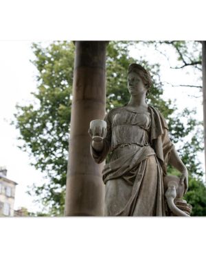 Hygieia Statue at St Bernard’s Well | Classical Greek Goddess Sculpture Edinburgh Scotland | Neoclassical Architecture Photography | Premium Matte Paper Poster