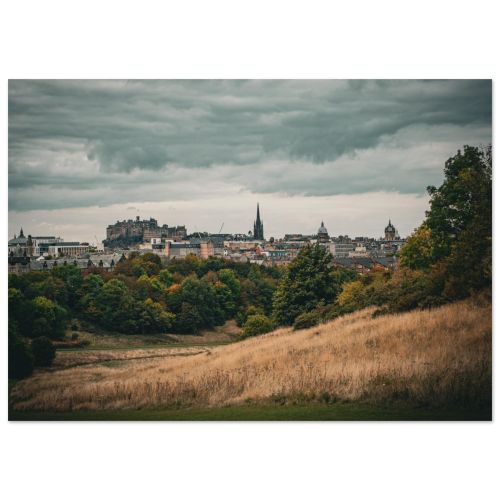 Edinburgh Castle Under Stormy Skies | Dramatic Scottish Cityscape Autumn View | Moody Landscape Photography | Premium Matte Paper Poster
