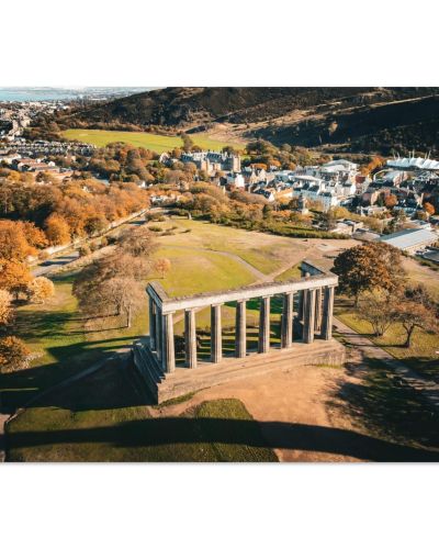 Calton Hill Acropolis | National Monument with Holyrood Palace & City Skyline | Edinburgh Icons | Premium Matte Paper Poster