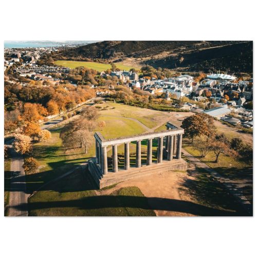 Calton Hill Acropolis | National Monument with Holyrood Palace & City Skyline | Edinburgh Icons | Premium Matte Paper Poster