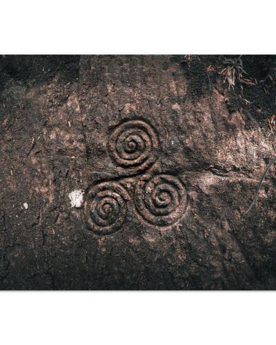 Triskelion Carving | Ancient Symbol on the Wall of Wallace Cave | Historical Art | Premium Matte Paper Poster