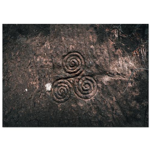 Triskelion Carving | Ancient Symbol on the Wall of Wallace Cave | Historical Art | Premium Matte Paper Poster