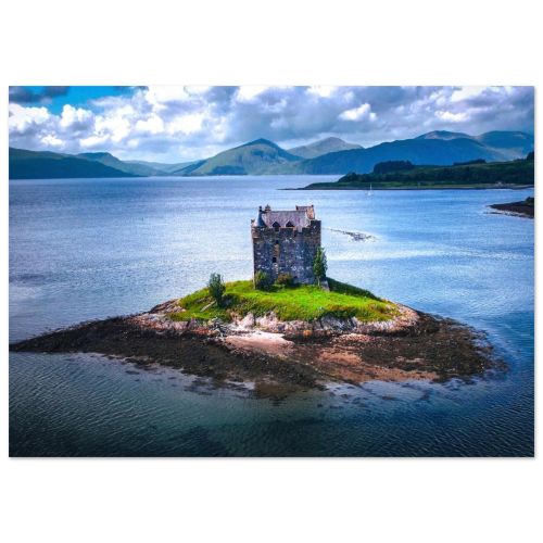Castle Stalker Sentinel | Iconic Highland Fortress on a Tidal Isle | Landscape Photography | Premium Matte Paper Poster
