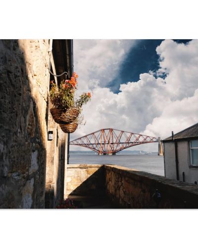 Forth Railway Bridge View | Iconic Scottish Landmark Firth of Forth | Coastal Village Photography | Premium Matte Paper Poster