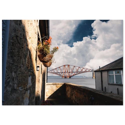 Forth Railway Bridge View | Iconic Scottish Landmark Firth of Forth | Coastal Village Photography | Premium Matte Paper Poster