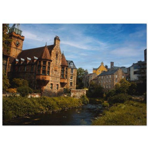 Dean Village Edinburgh | Historic Mills and Water of Leith | Cityscape Photography | Premium Matte Paper Poster