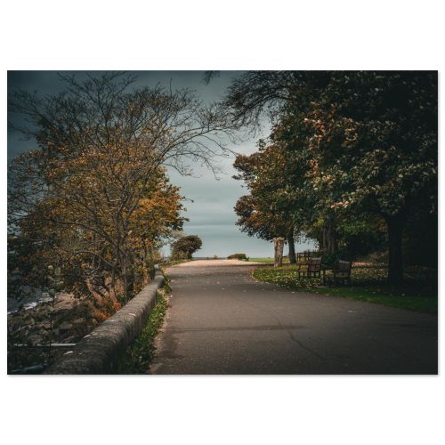 Cramond Beach in Stormy Autumn | Edinburgh Firth of Forth Scotland Dramatic Coastal Weather | Seascape Photography | Premium Matte Paper Poster
