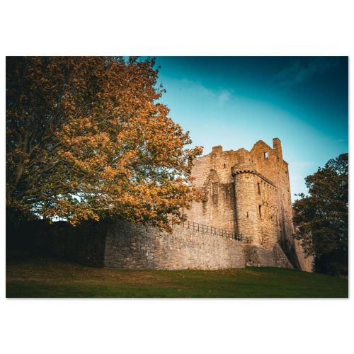 Craigmillar Castle in Autumn Foliage | Medieval Fortress Edinburgh Scotland Golden Season | Historic Landscape Photography | Premium Matte Paper Poster