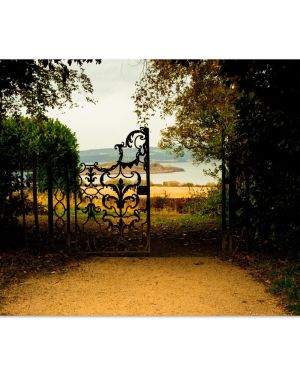 Lauriston Castle Garden Gate Print | Firth of Forth View Edinburgh Wall Art | Premium Matte Paper Poster