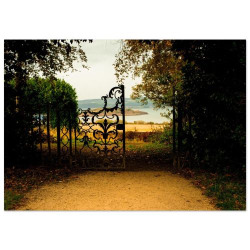 Lauriston Castle Garden Gate Print | Firth of Forth View Edinburgh Wall Art | Premium Matte Paper Poster