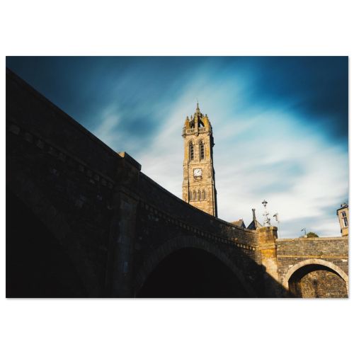 Peebles Riverside Glow | Scottish Borders Town at Golden Hour | Landscape Photography | Premium Matte Paper Poster