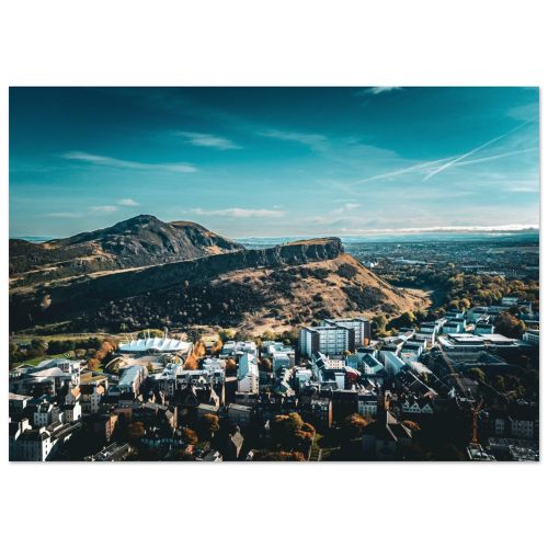 Arthur’s Seat and Salisbury Crags | Holyrood Park Edinburgh Scotland Volcanic Landscape | Mountain Photography | Premium Matte Paper Poster
