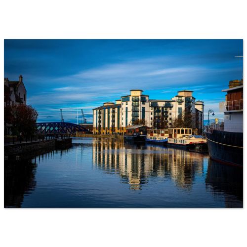 Leith Shore Golden hour |  Edinburgh Wall Art | Premium Matte Paper Poster